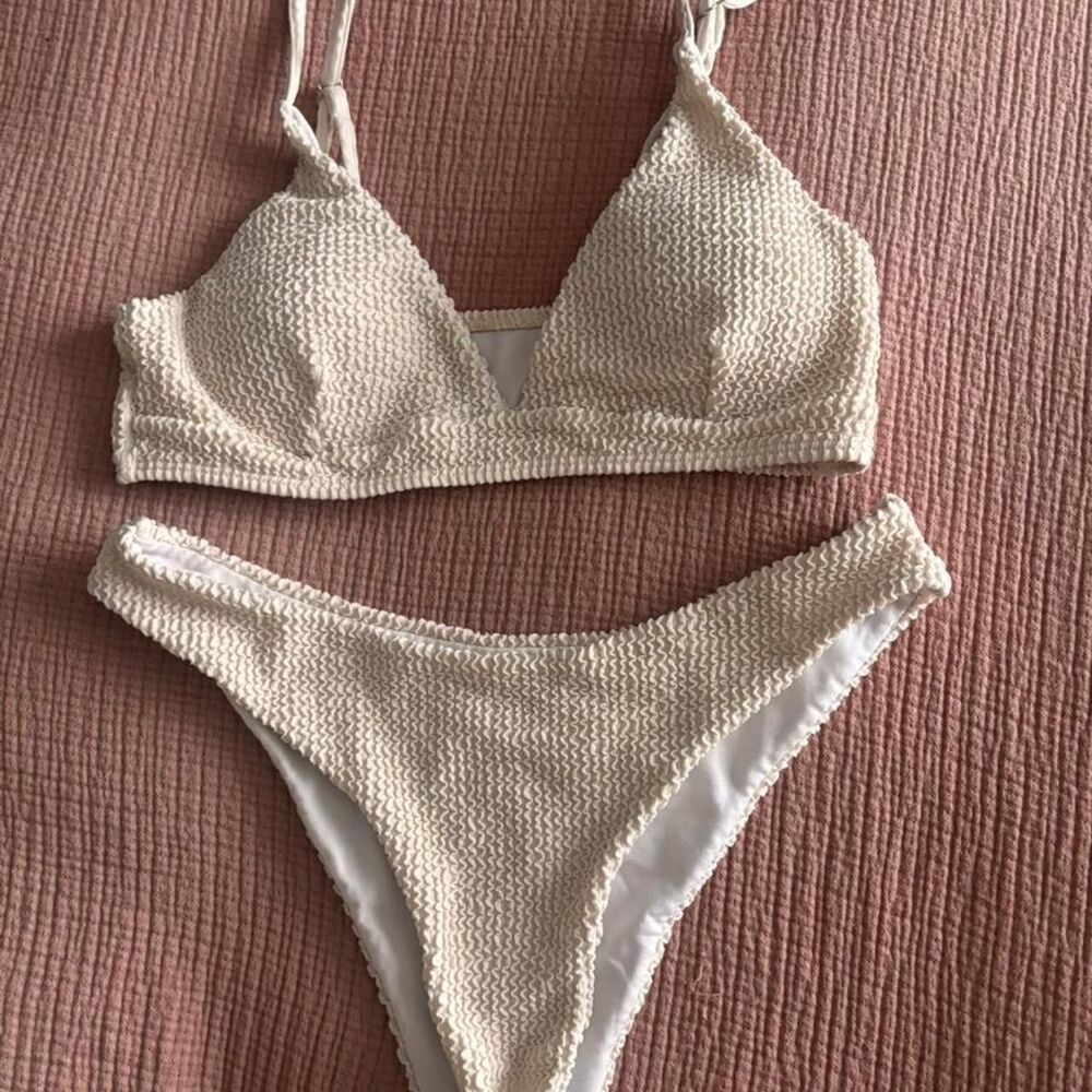 Unbranded Women's Tan and Cream Bikinis-and-tankini-sets